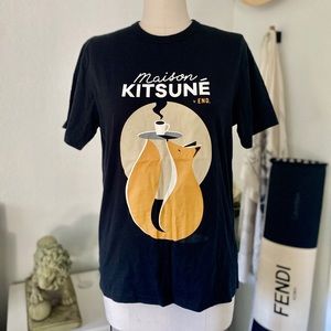 NWOT END. x Maison Kitsune Cafe Club Limited Edition Tee in Black, SZ Small